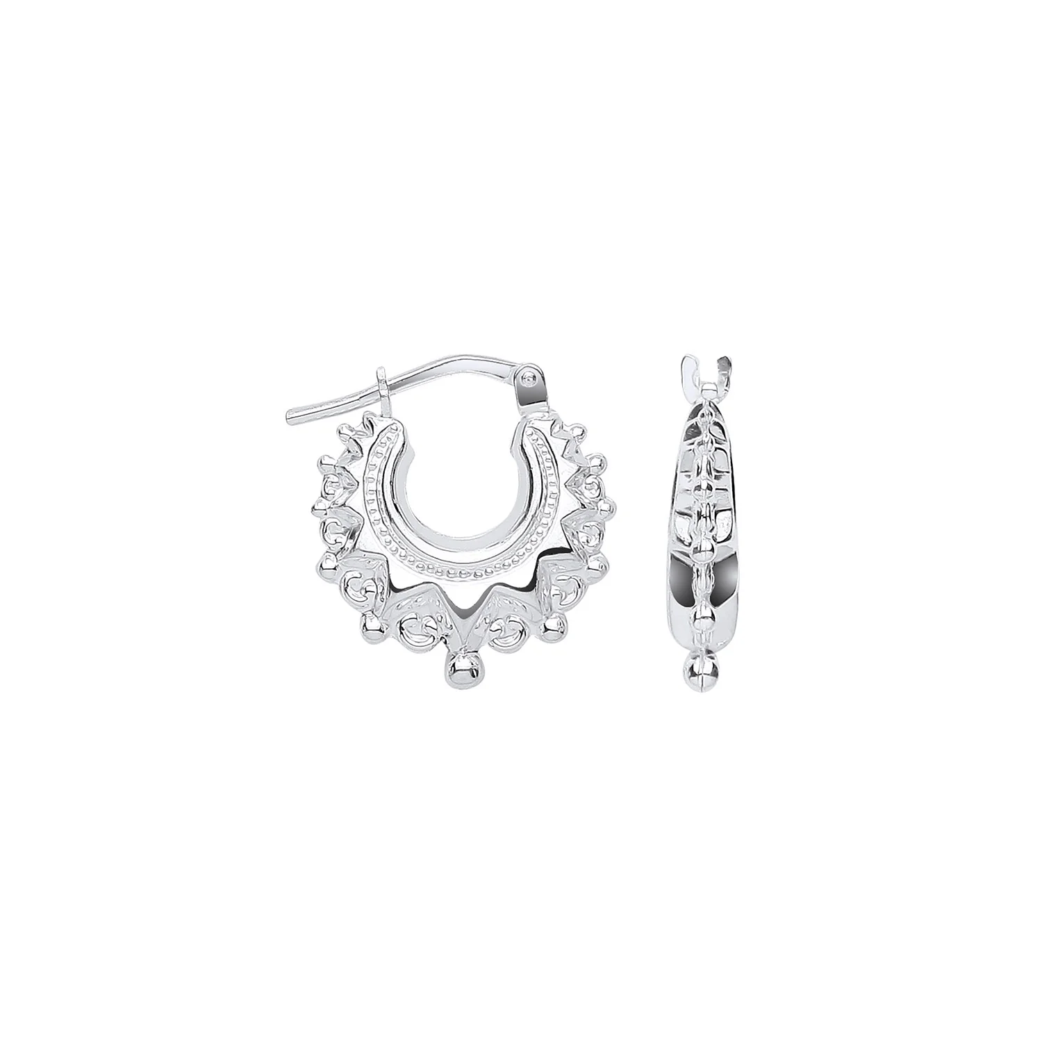 Silver 15.5mm Fancy Creoles - Silver - Image 2