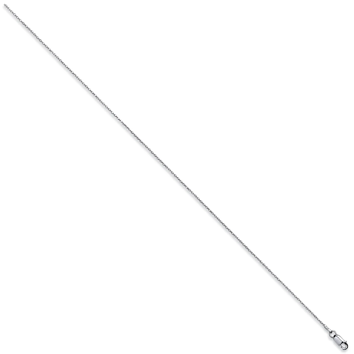 Silver 1mm Diamond Cut Trace Rh. Plated Chain - Silver - Image 2