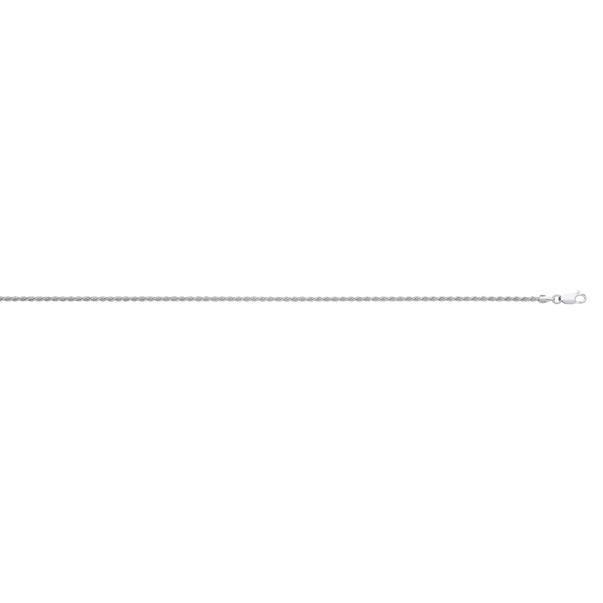 Silver 2.1mm Rope Chain - Silver - Image 2