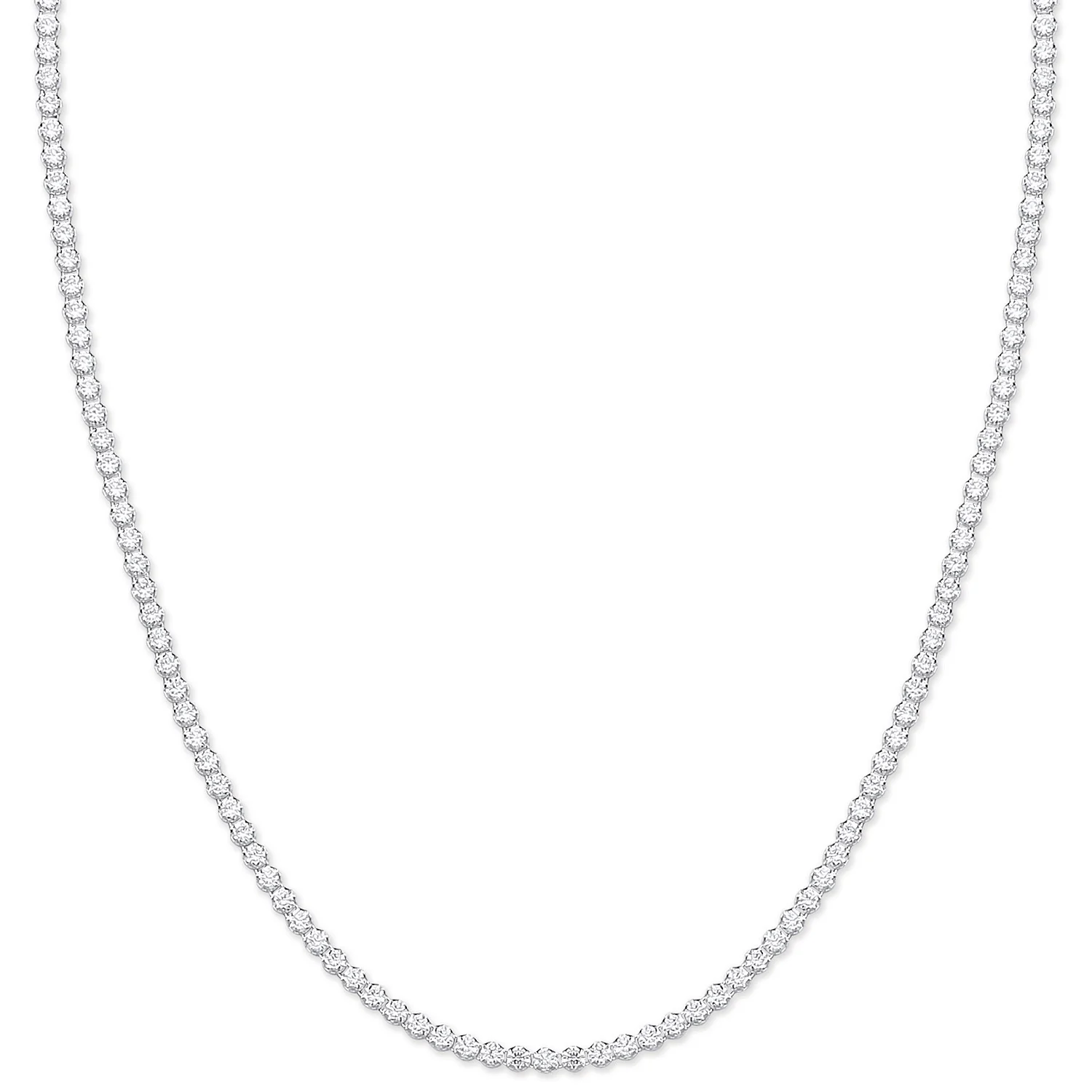 Silver 2.4mm 17" Tennis Cubic Zirconia Chain - Silver - Image 2