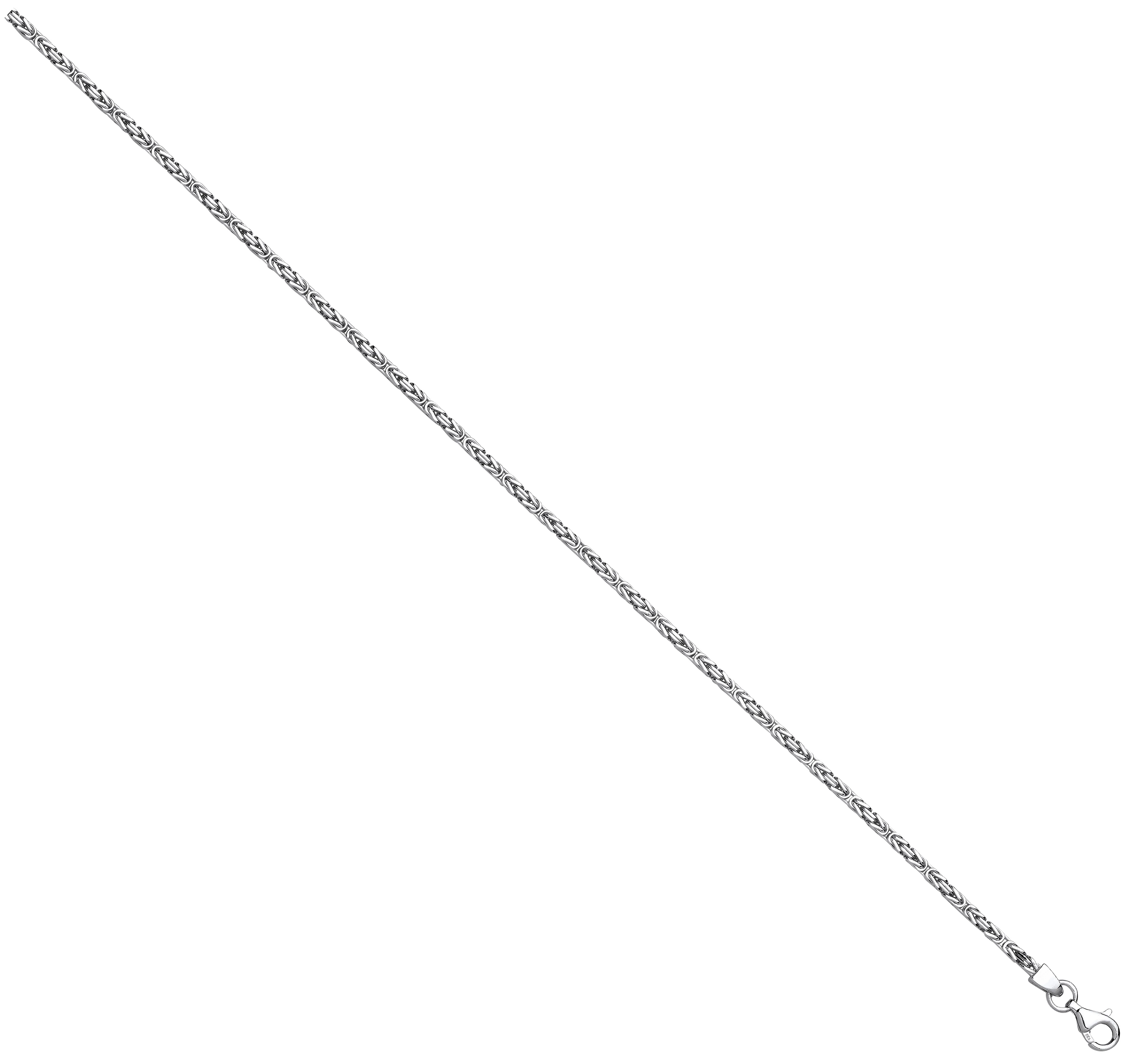 Silver 2.5mm Square Byzantine Chain - Silver - Image 2