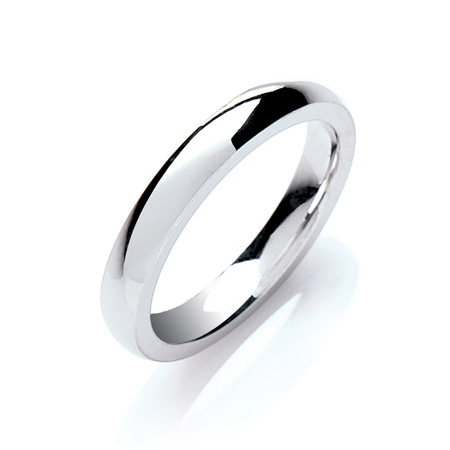 Silver 3mm Court Shape Plain Band - Silver - Image 2