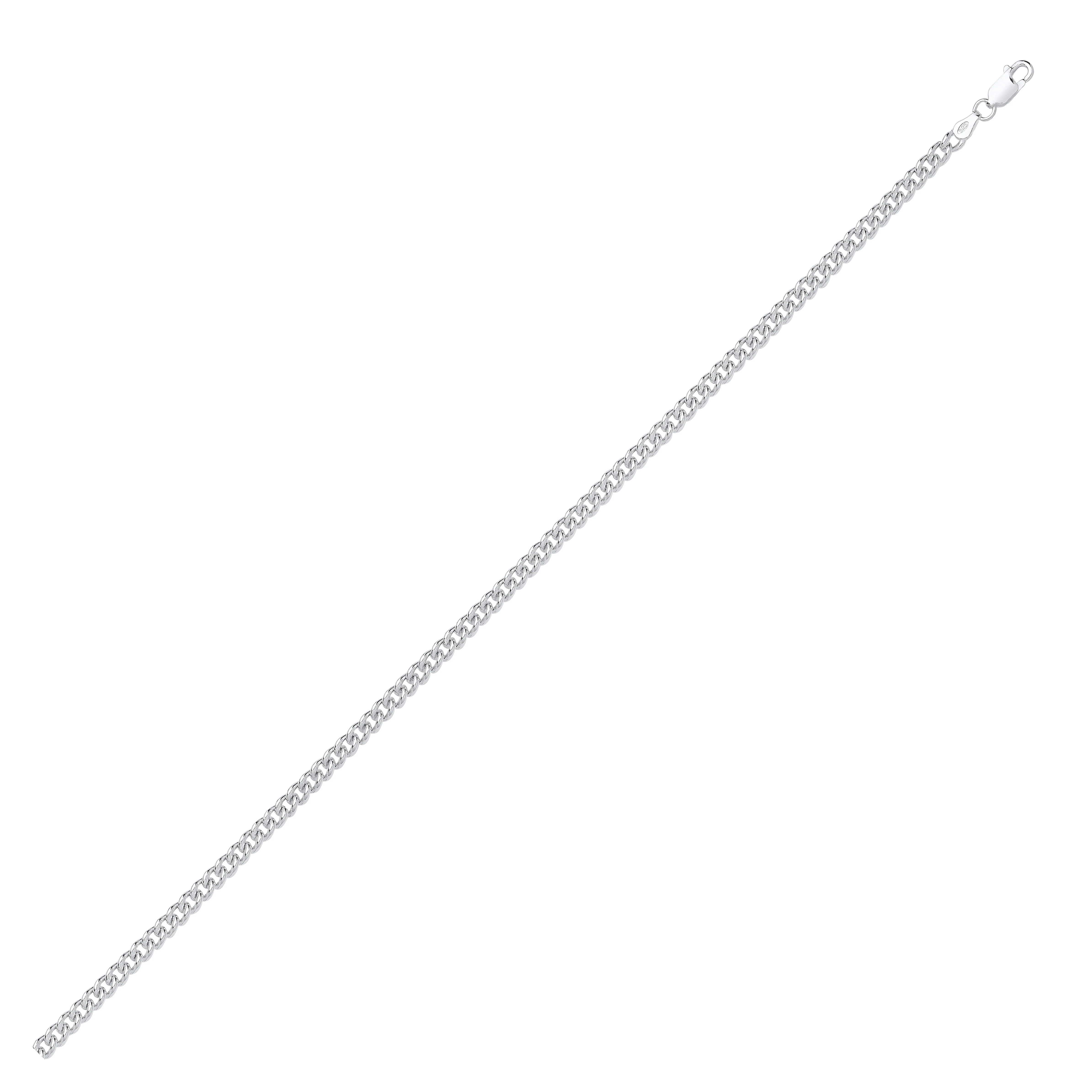 Silver 4.5mm Hollow Curb Chain - Silver - Image 2