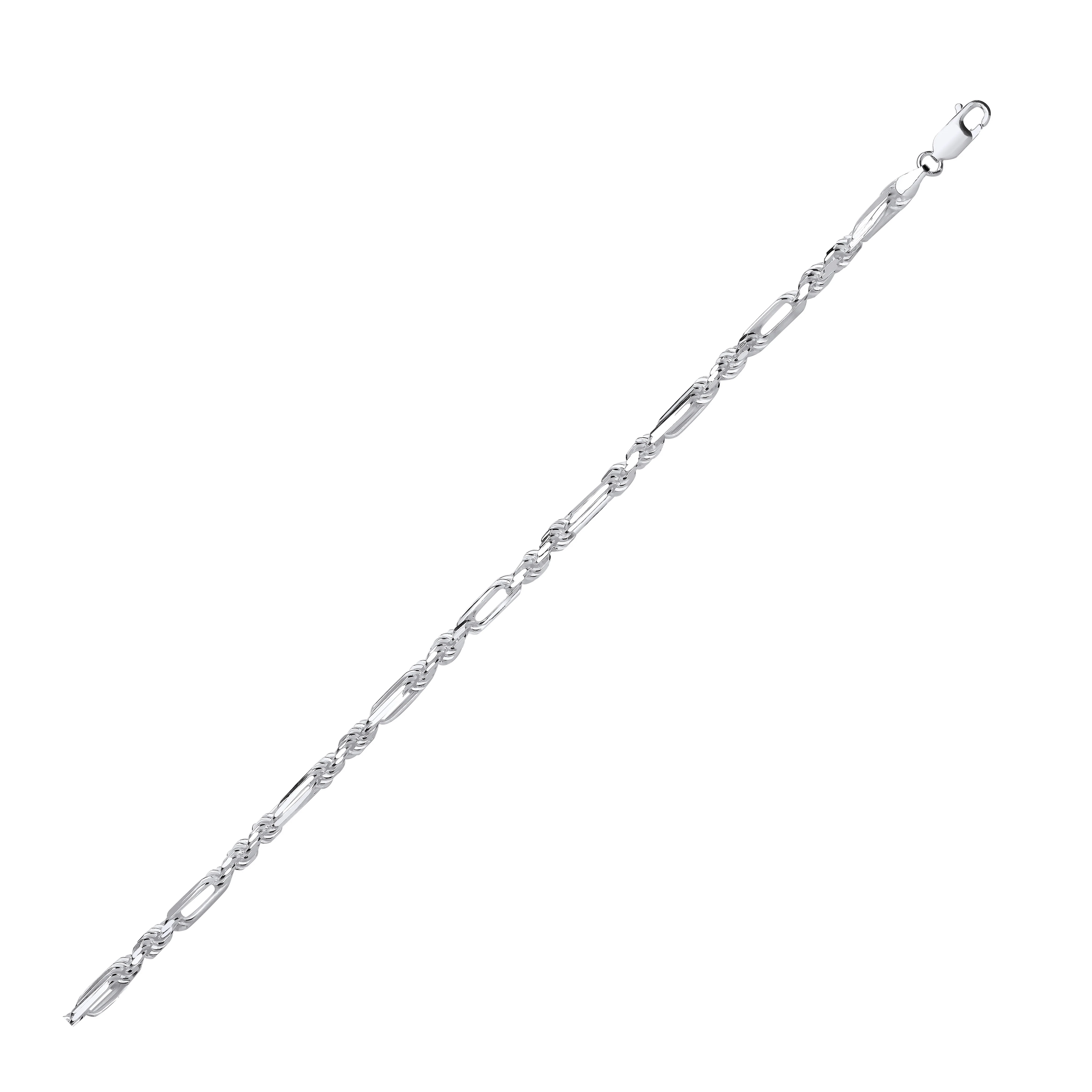 Silver 4.7mm Rope & Open Elongated Link Chain - Silver - Image 2