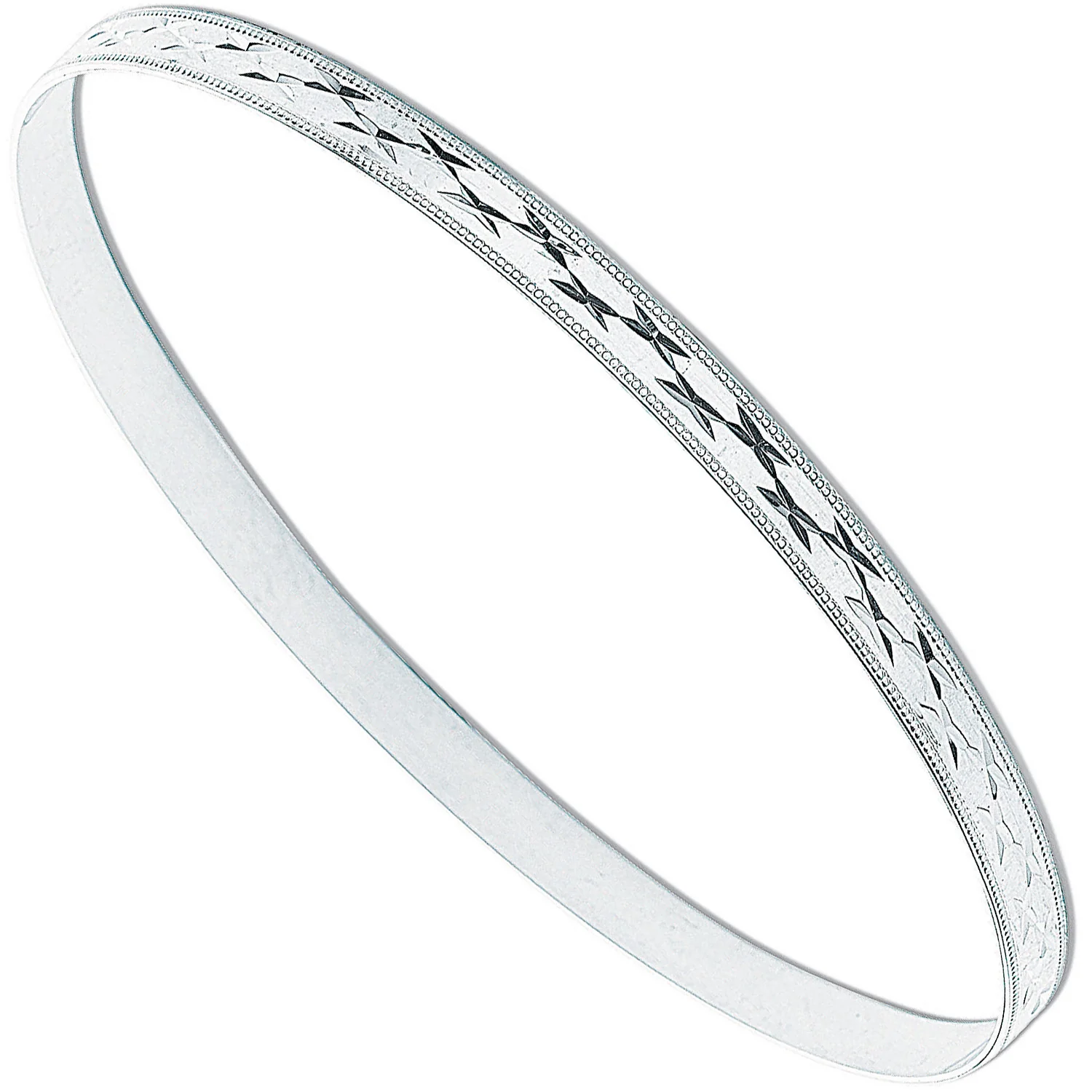 Silver 4mm D/C Slave Bangle - Silver - Image 2