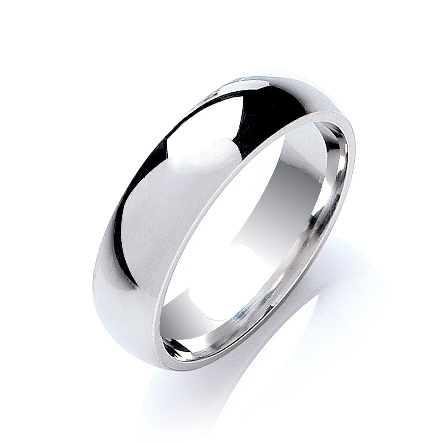 Silver 5mm Court Shape Plain Band - Silver - Image 2