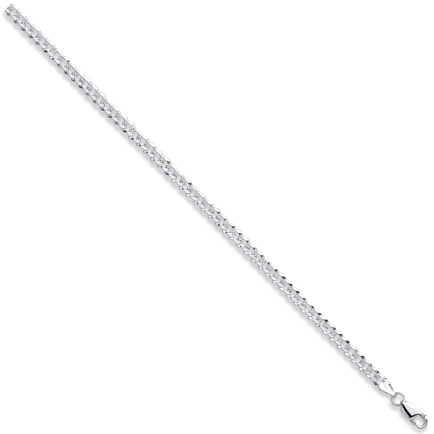 Silver 5mm Flat Pave Curb Chain - Silver - Image 2
