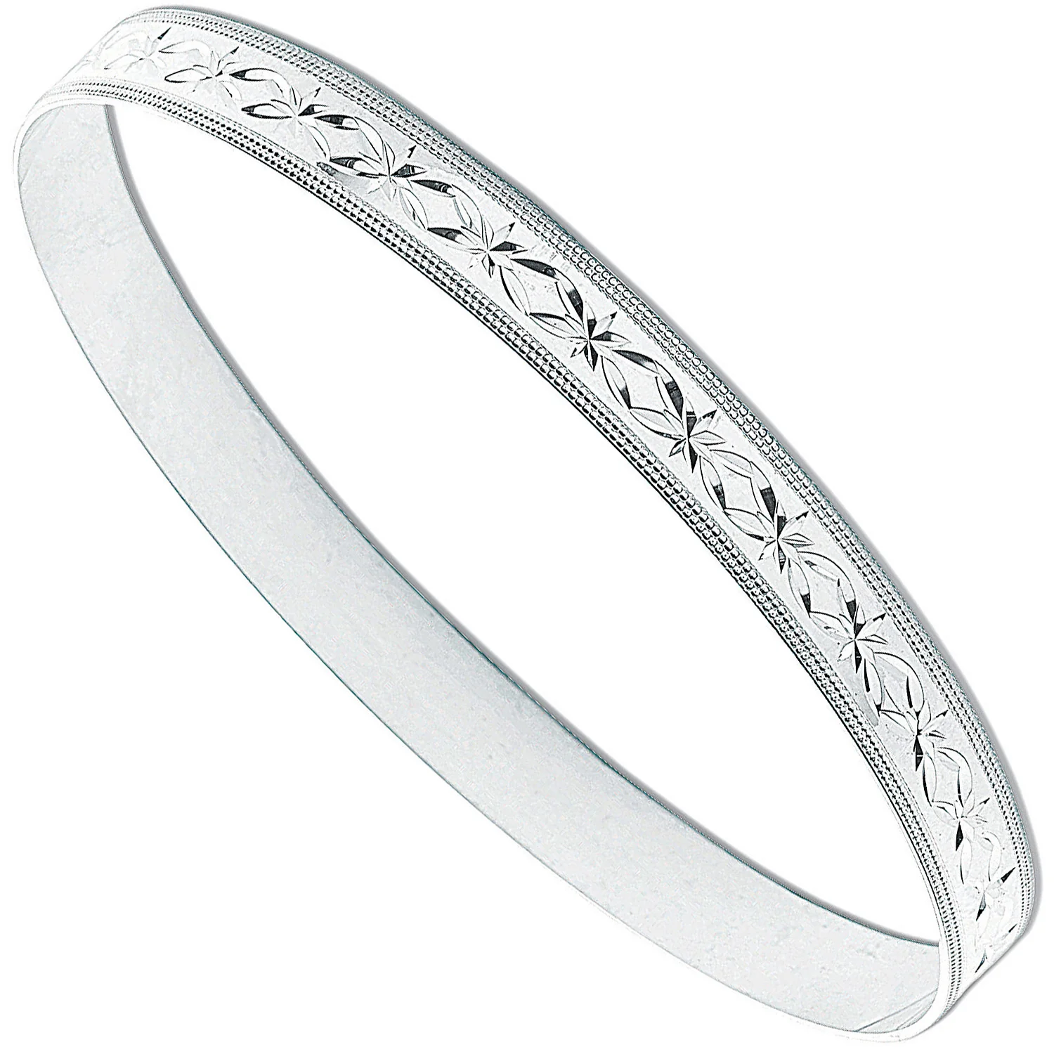 Silver 7mm D/C Slave Bangle - Silver - Image 2