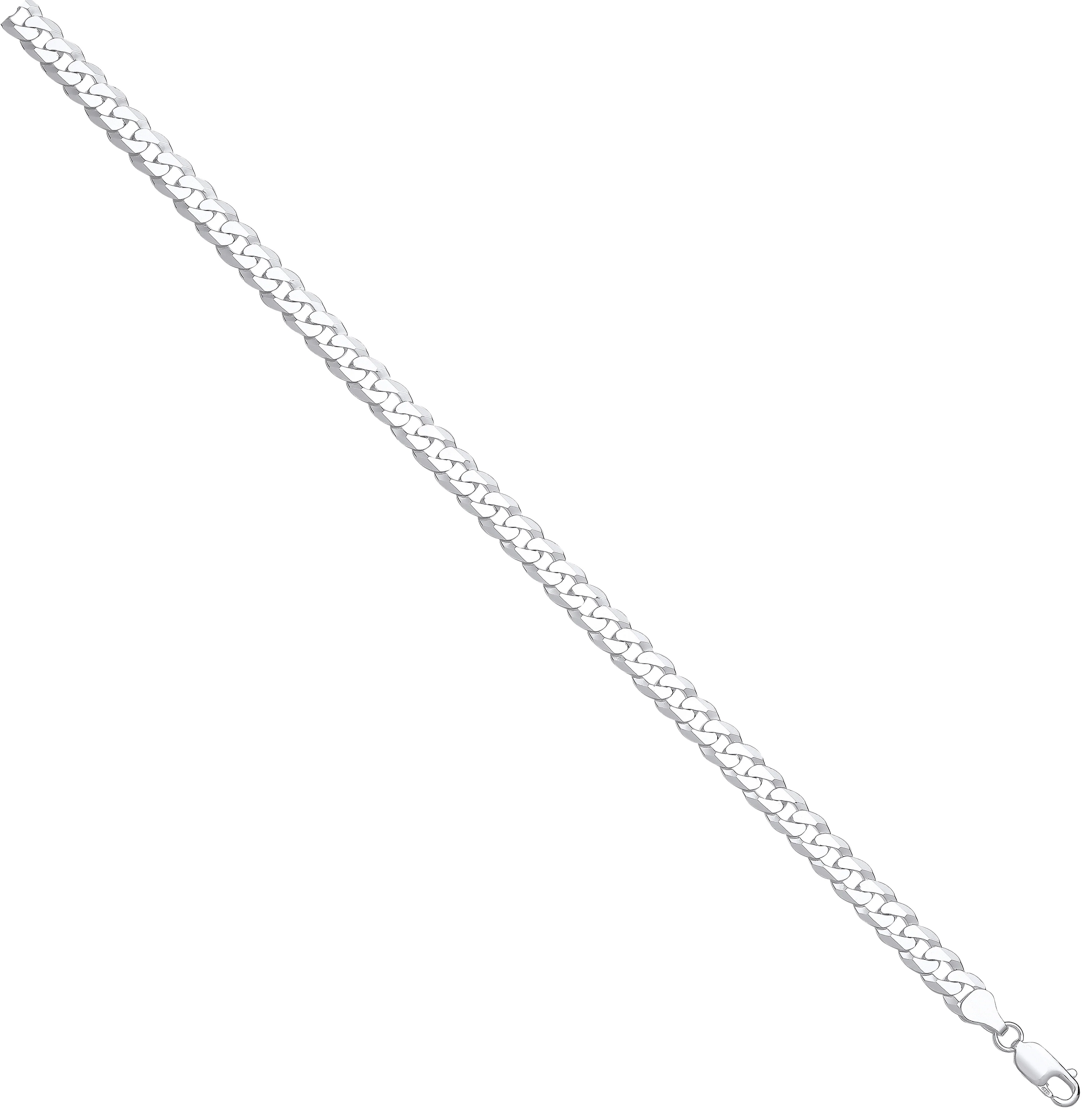 Silver 7mm Economy Flat Curb Chain - Silver - Image 2