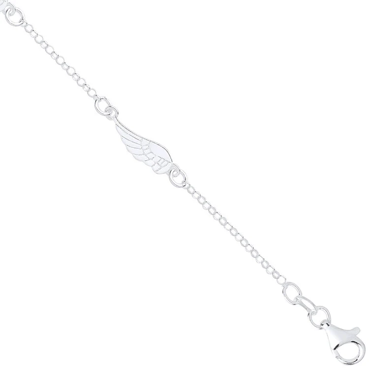 Silver Angel Wing Bracelet - Silver - Image 2