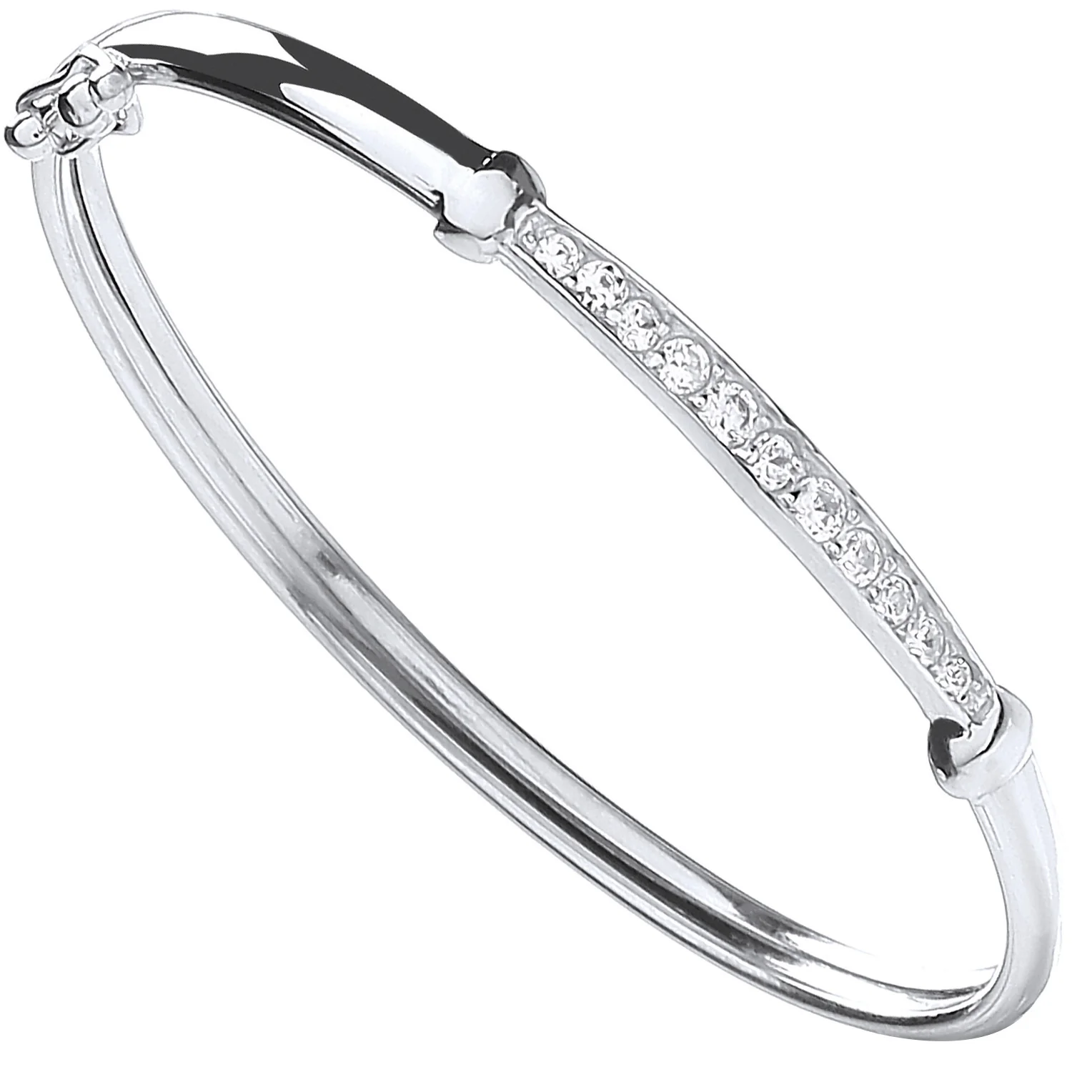 Silver Baby Cubic Zirconia Bangle - Silver - Image 2