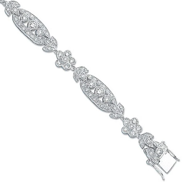 Silver Fancy Cubic Zirconia Bracelet - Silver - Image 2