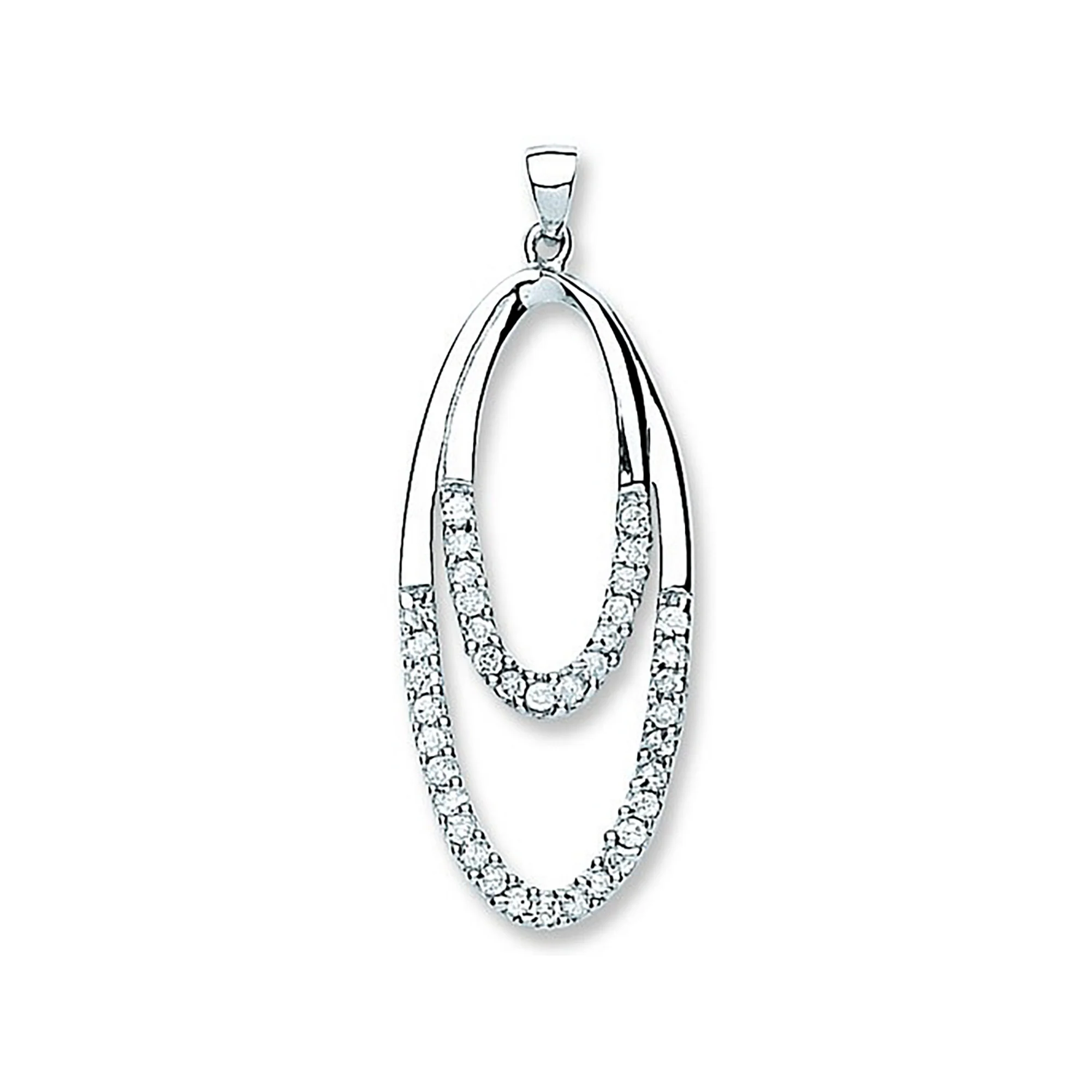 Silver Fancy Drop Pendant - Silver - Image 2