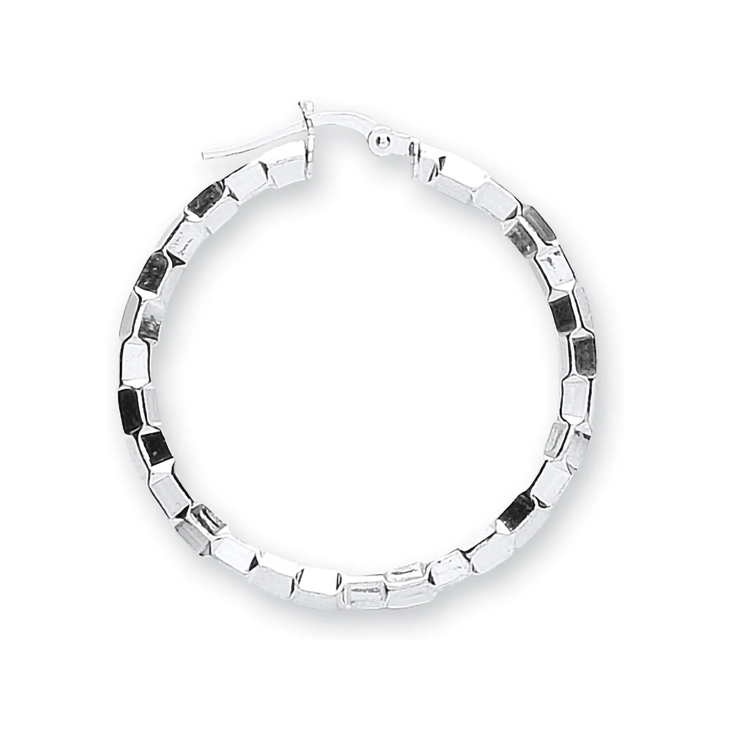 Silver Fancy Hoop Earrings - Silver - Image 2