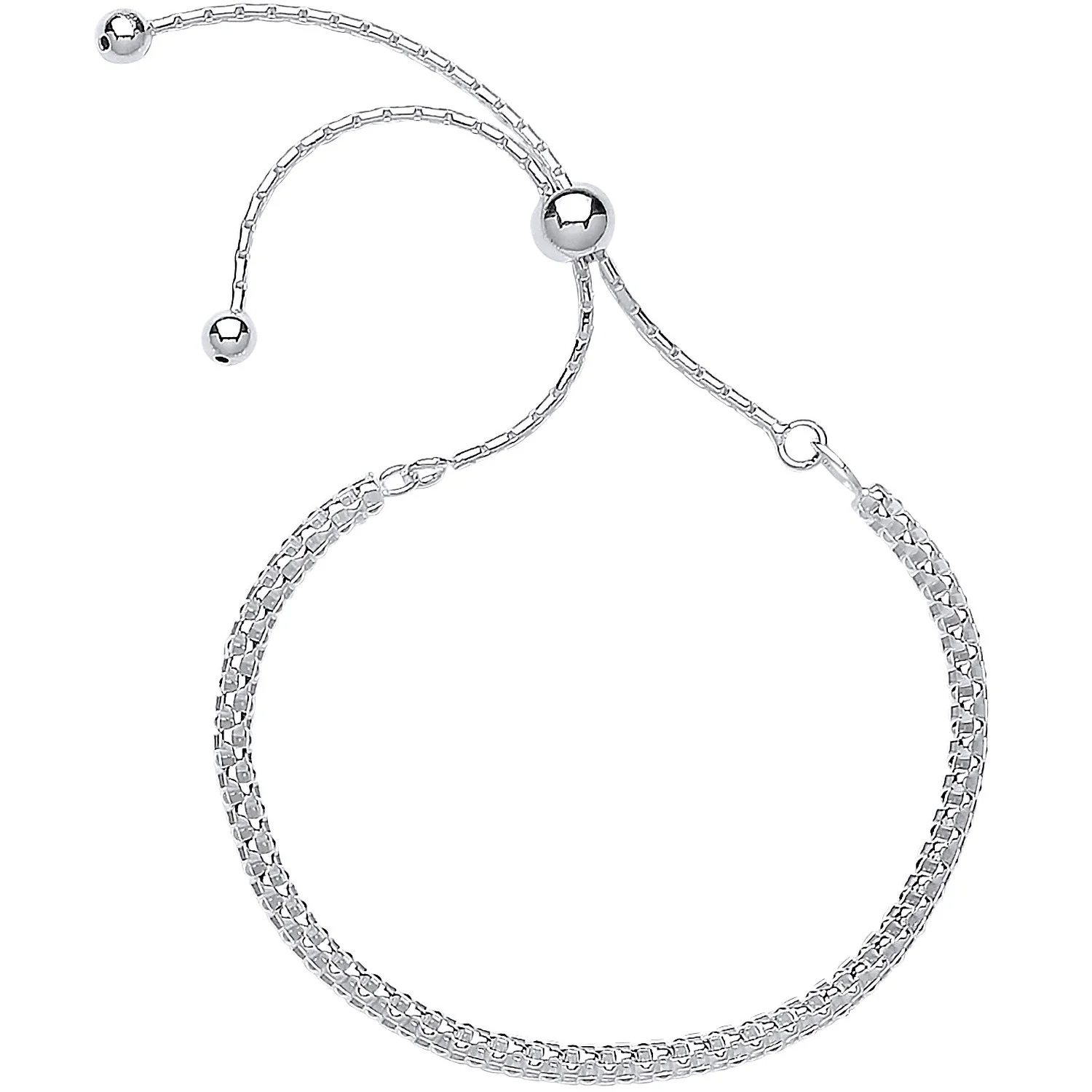 Silver Fancy Link Friendship Bracelet - Silver - Image 2