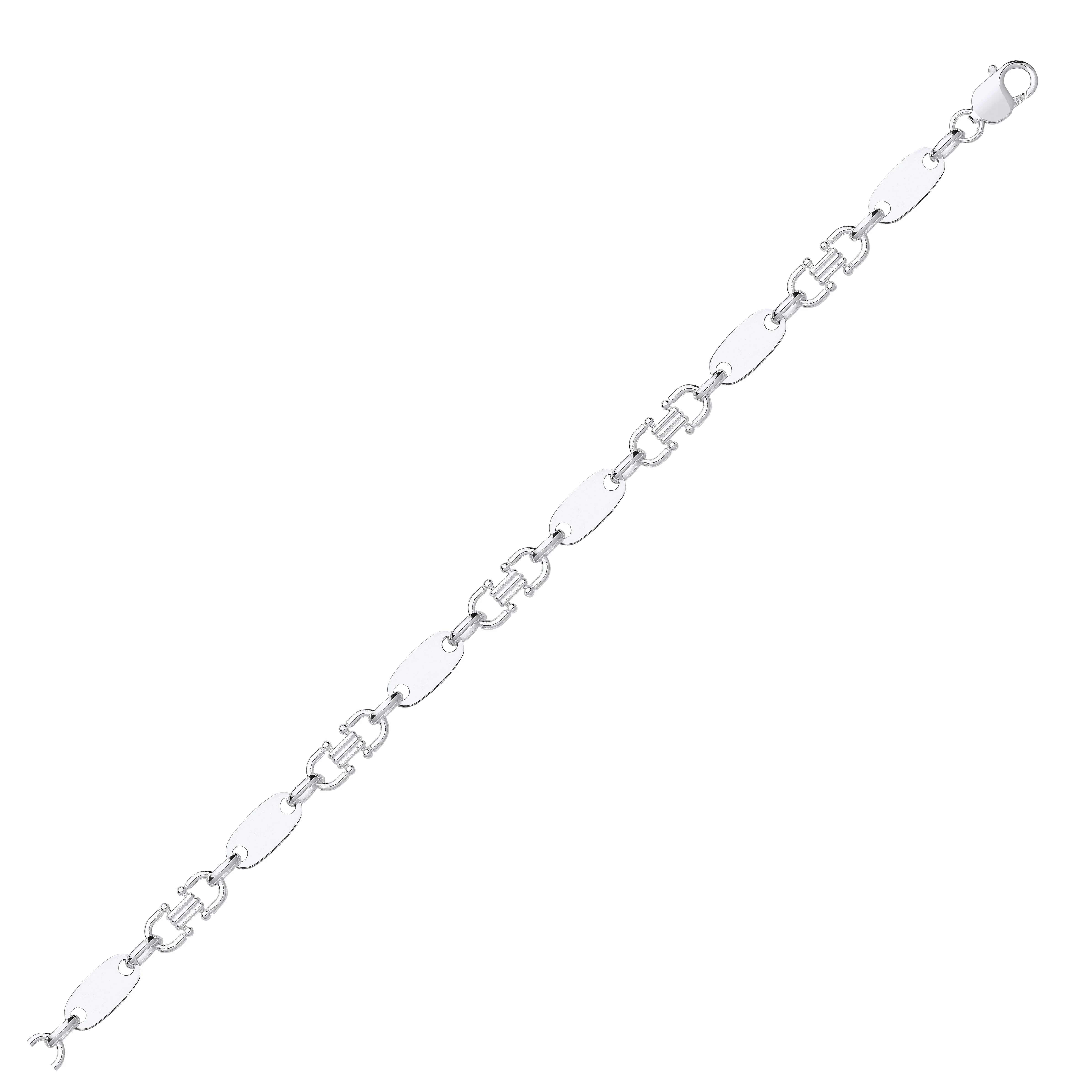 Silver Fancy Link & Plate Chain - Silver - Image 2