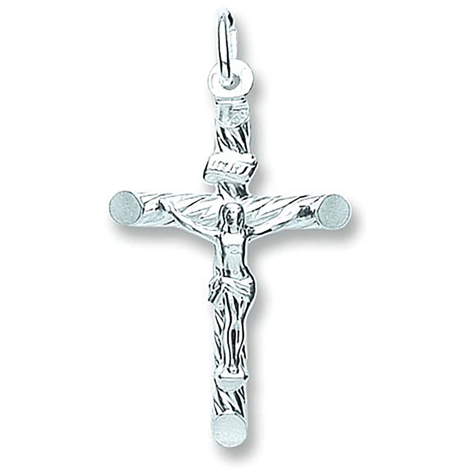 Silver Fancy Tubed Crucifix - Silver - Image 2