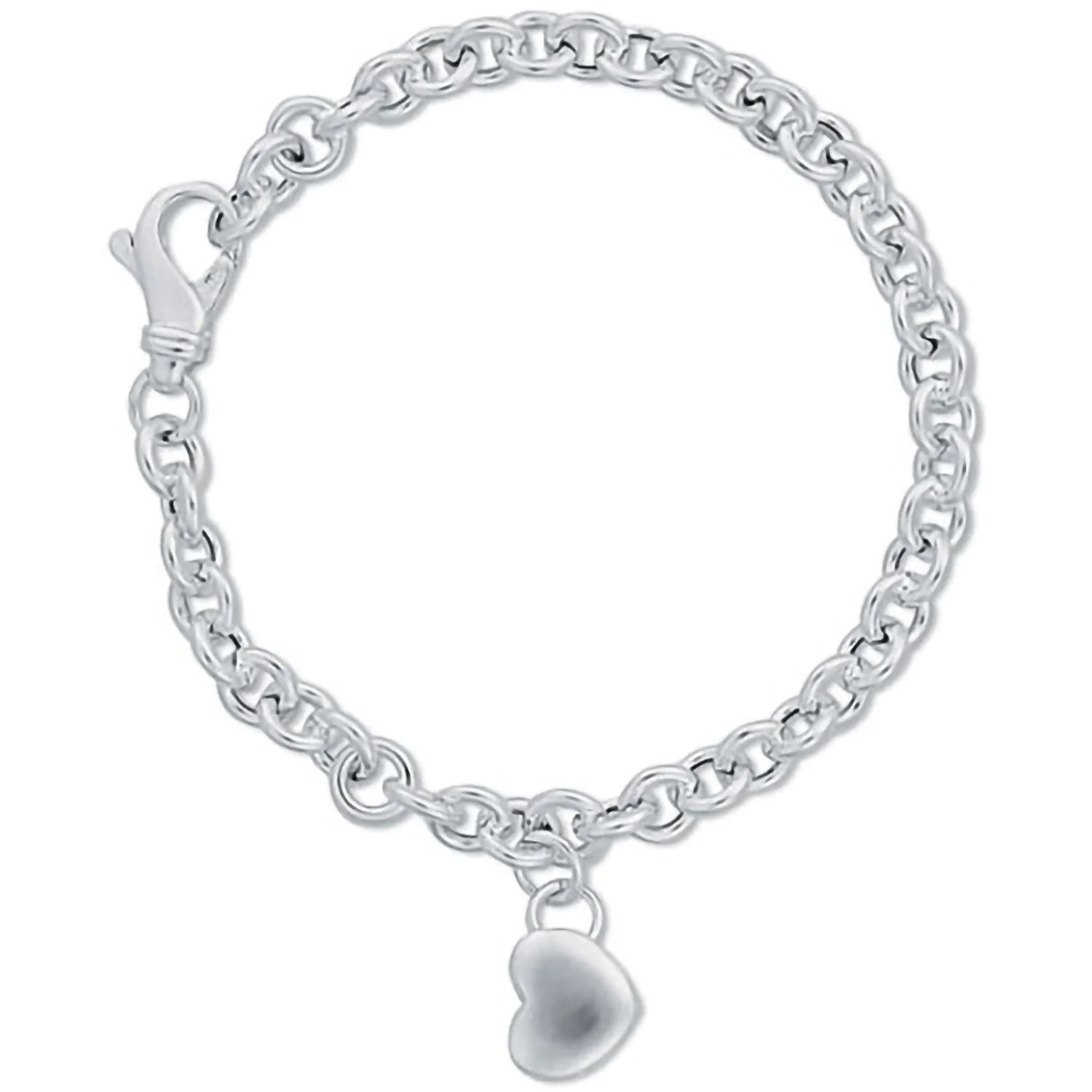 Silver Heart Charm Bracelet - Silver - Image 2