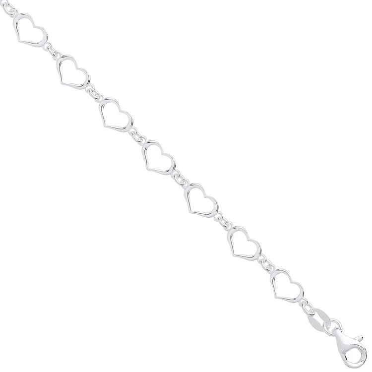 Silver Hearts Bracelet - Silver - Image 2