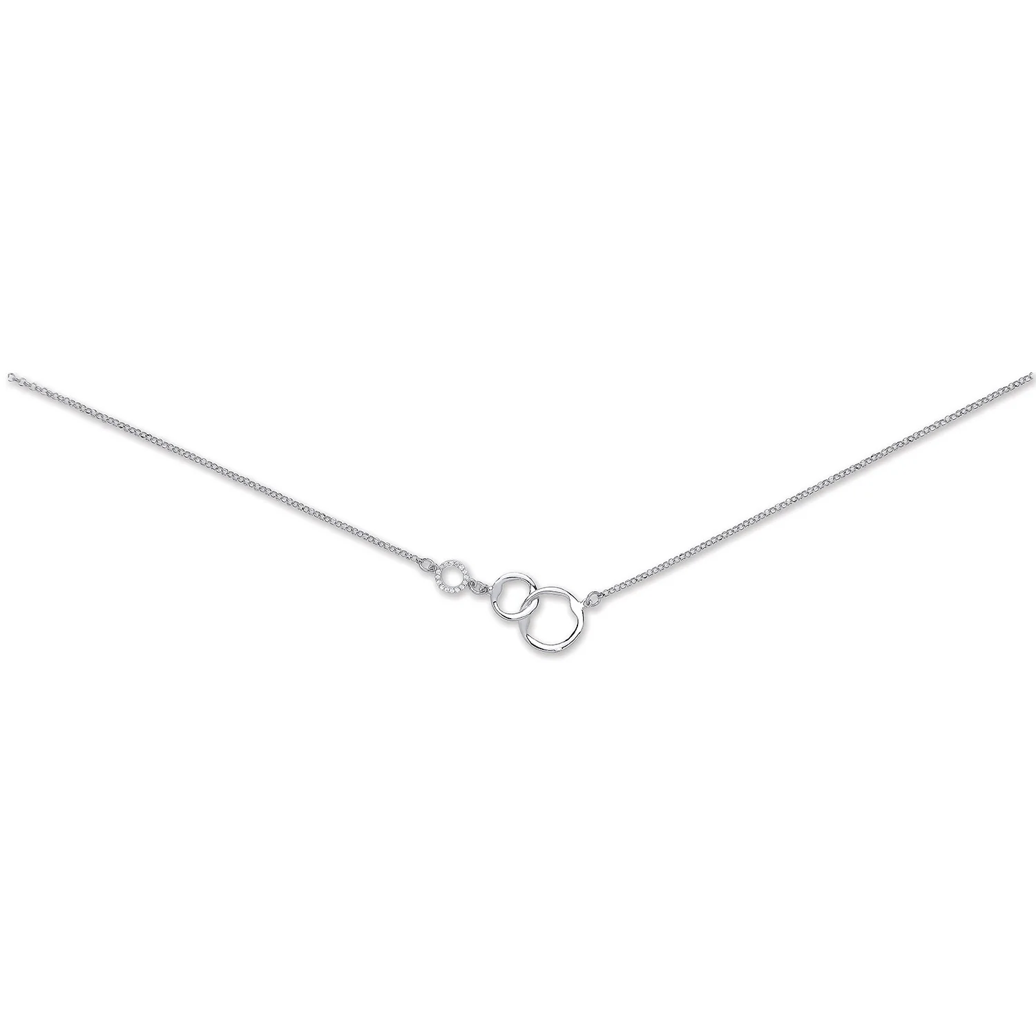 Silver Interlocking Circle Link Chain - Silver - Image 2