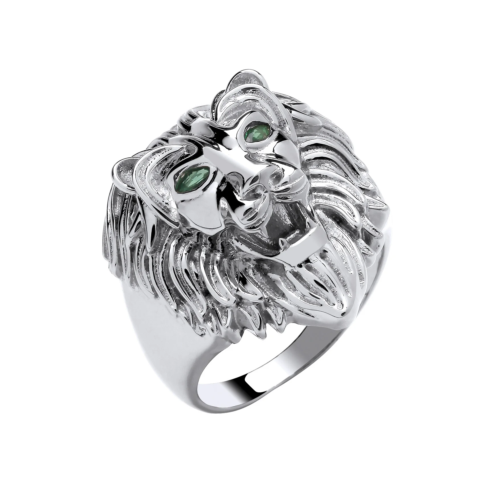 Silver Lion Head Gents Ring - Silver - Image 2