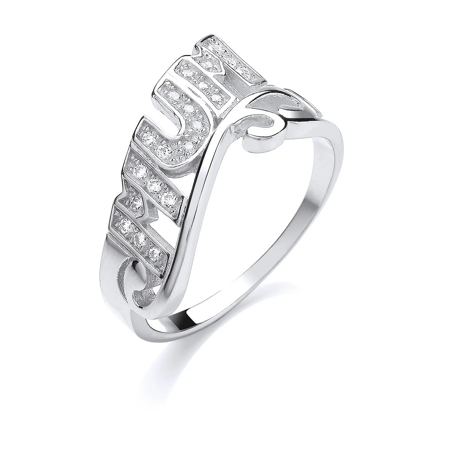 Silver Mum Cubic Zirconia Ring - Silver - Image 2