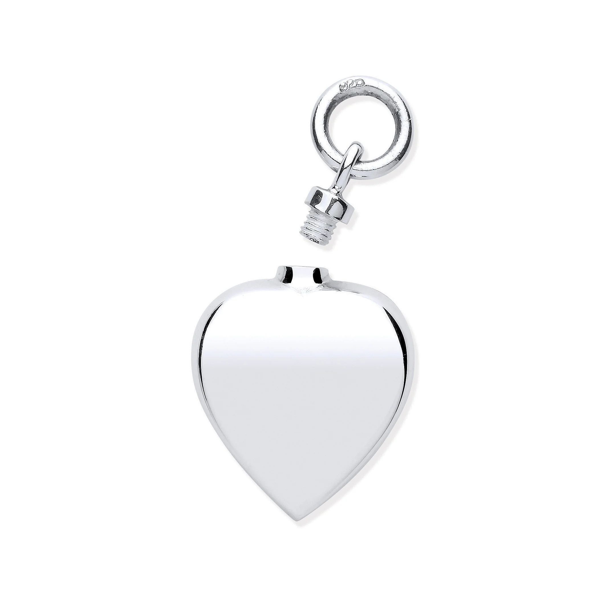 Silver Perfume/Ashes Heart Holder Pendant - Silver - Image 2