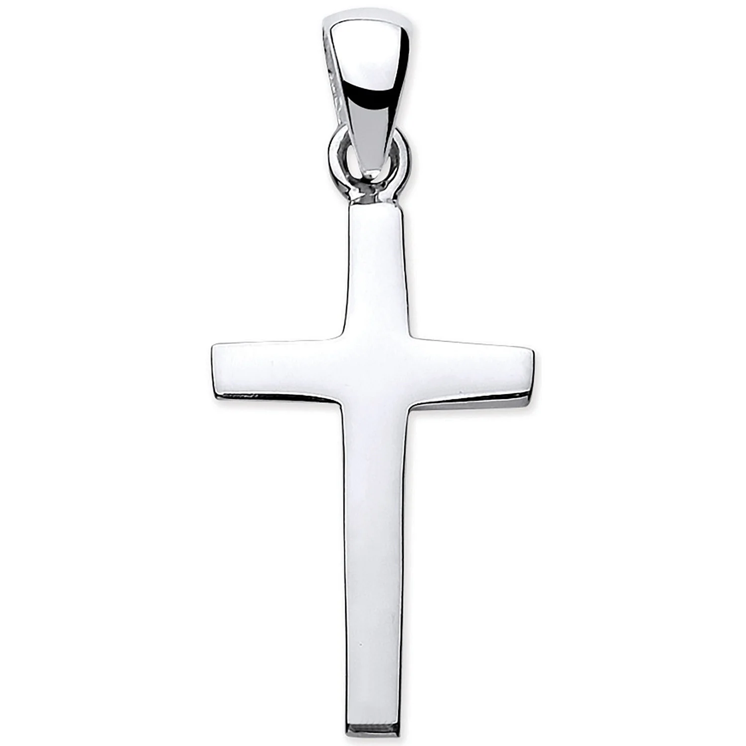 Silver Solid Plain Cross - Silver - Image 2