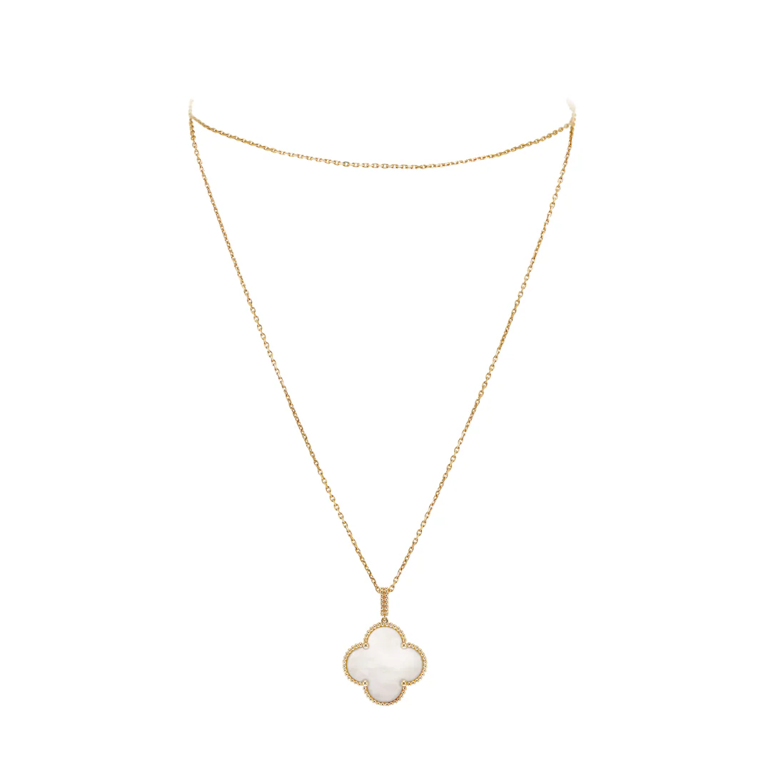 Van Cleef & Arpels Magic Alhambra Long Necklace 1 Motif Mother-Of-Pearl 18K Yellow Gold