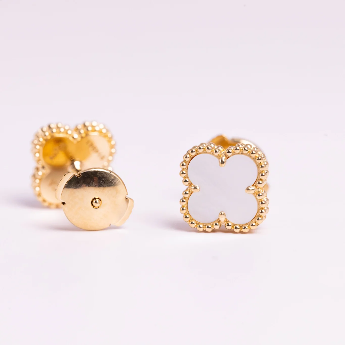 Van Cleef & Arpels Sweet Alhambra Earrings Mother-Of-Pearl 18K Yellow Gold - Image 3
