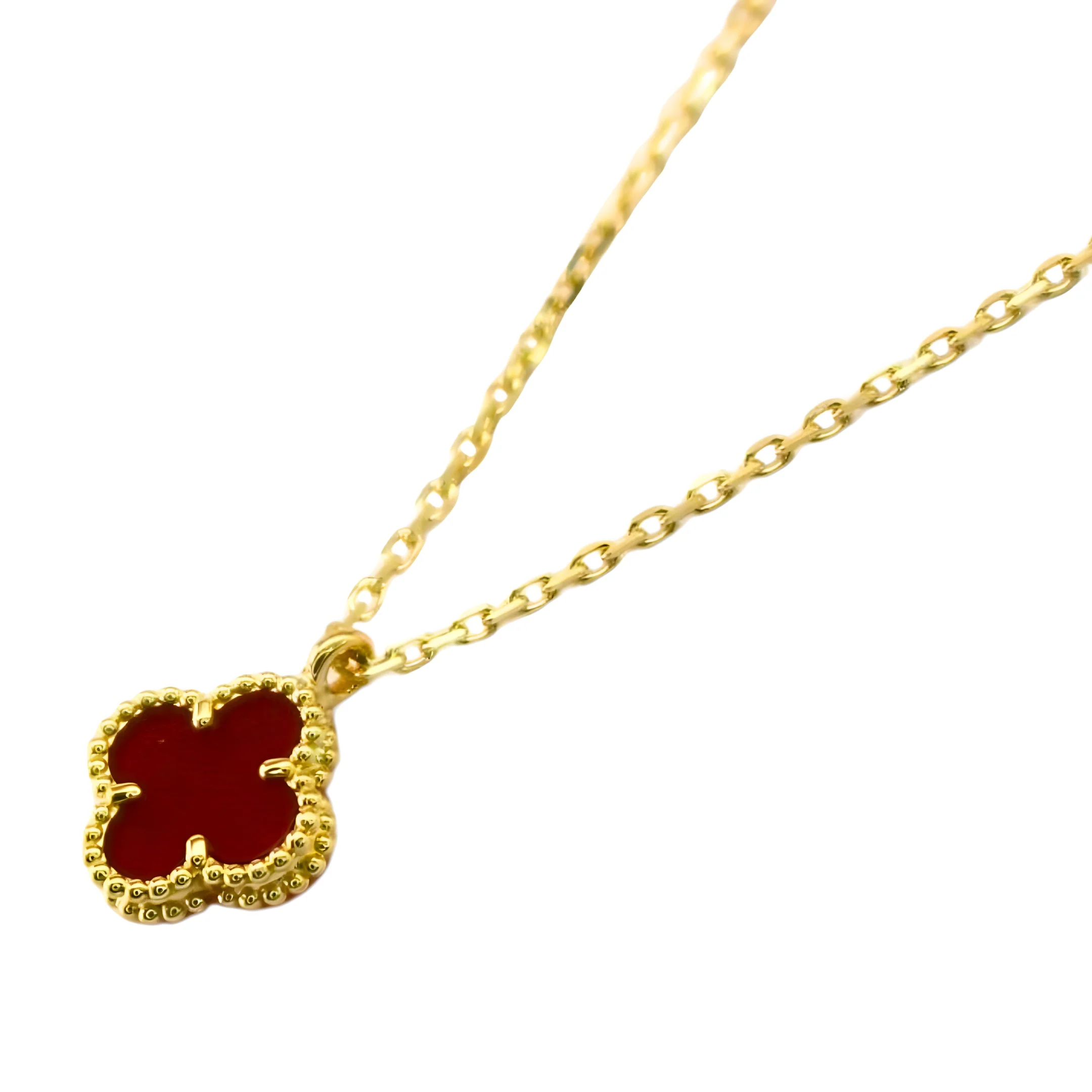 Van Cleef & Arpels Sweet Alhambra Pendant Carnelian 18K Rose Gold - Image 5