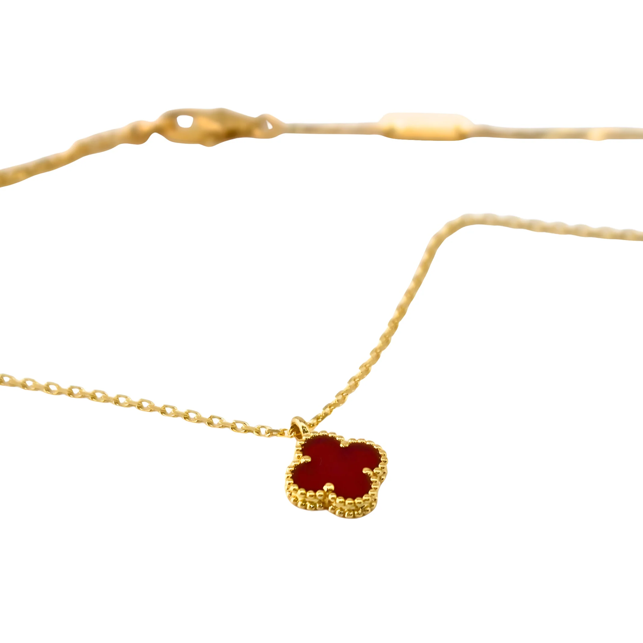 Van Cleef & Arpels Sweet Alhambra Pendant Carnelian 18K Rose Gold - Image 8