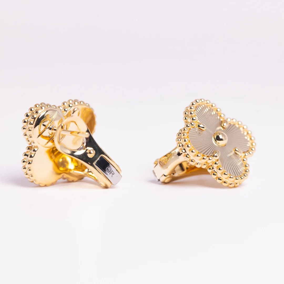 Van Cleef & Arpels Vintage Alhambra Earrings 18K Yellow Gold - Image 3