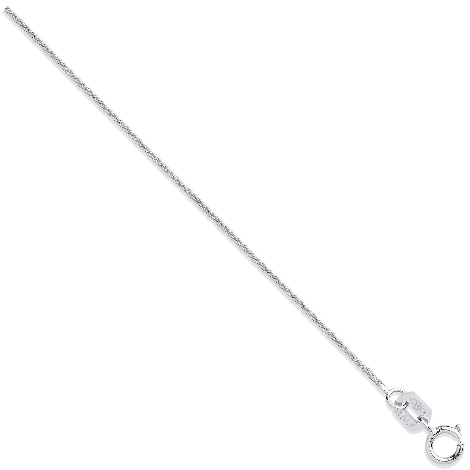 White Gold 0.8mm Spiga Chain - 9ct Gold - Image 2