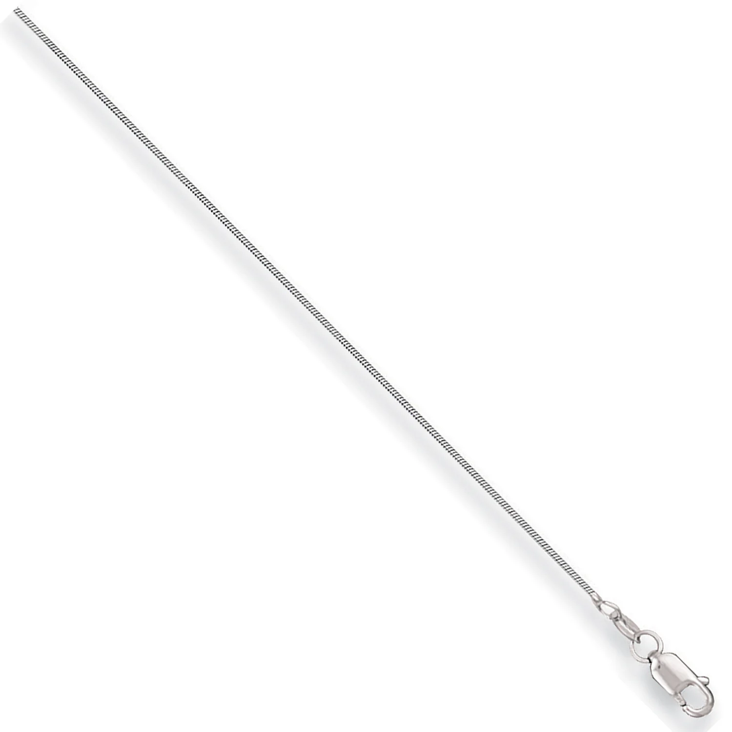 White Gold 0.9mm Round Snake Chain - 9ct Gold - Image 2