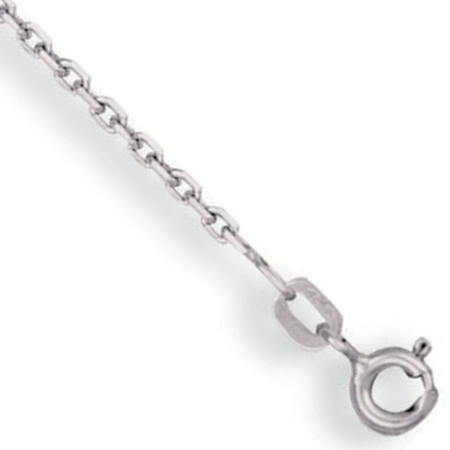 White Gold 1.2mm Diamond Cut Oval Belcher Chain - 9ct Gold - Image 2