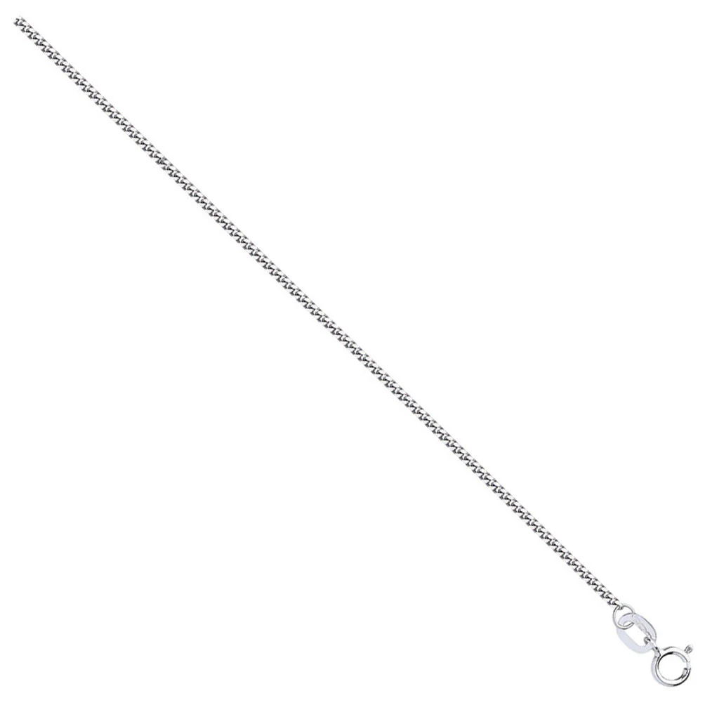White Gold 1.2mm Traditional Classic Curb Chain - 9ct Gold - Image 2