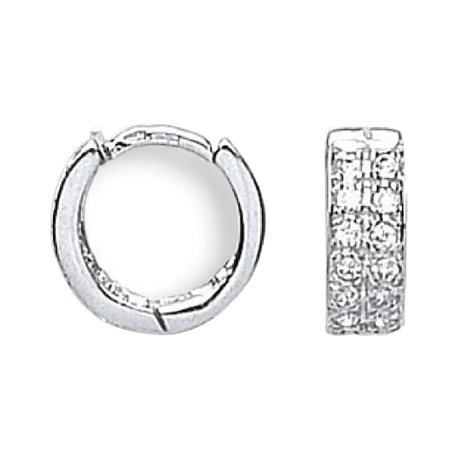 White Gold 12mm Cubic Zirconia Huggies - 9ct Gold - Image 2