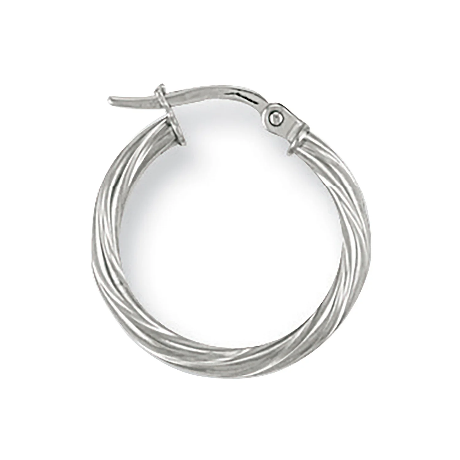 White Gold 19mm Twisted Hoop Earrings - 9ct Gold - Image 2