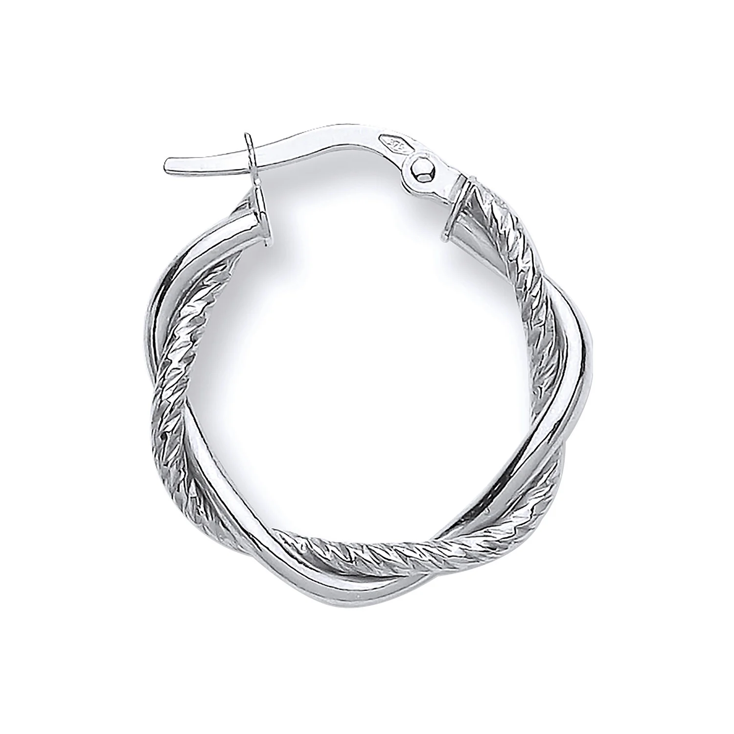 White Gold 20mm Twist Hoop - 9ct Gold - Image 2