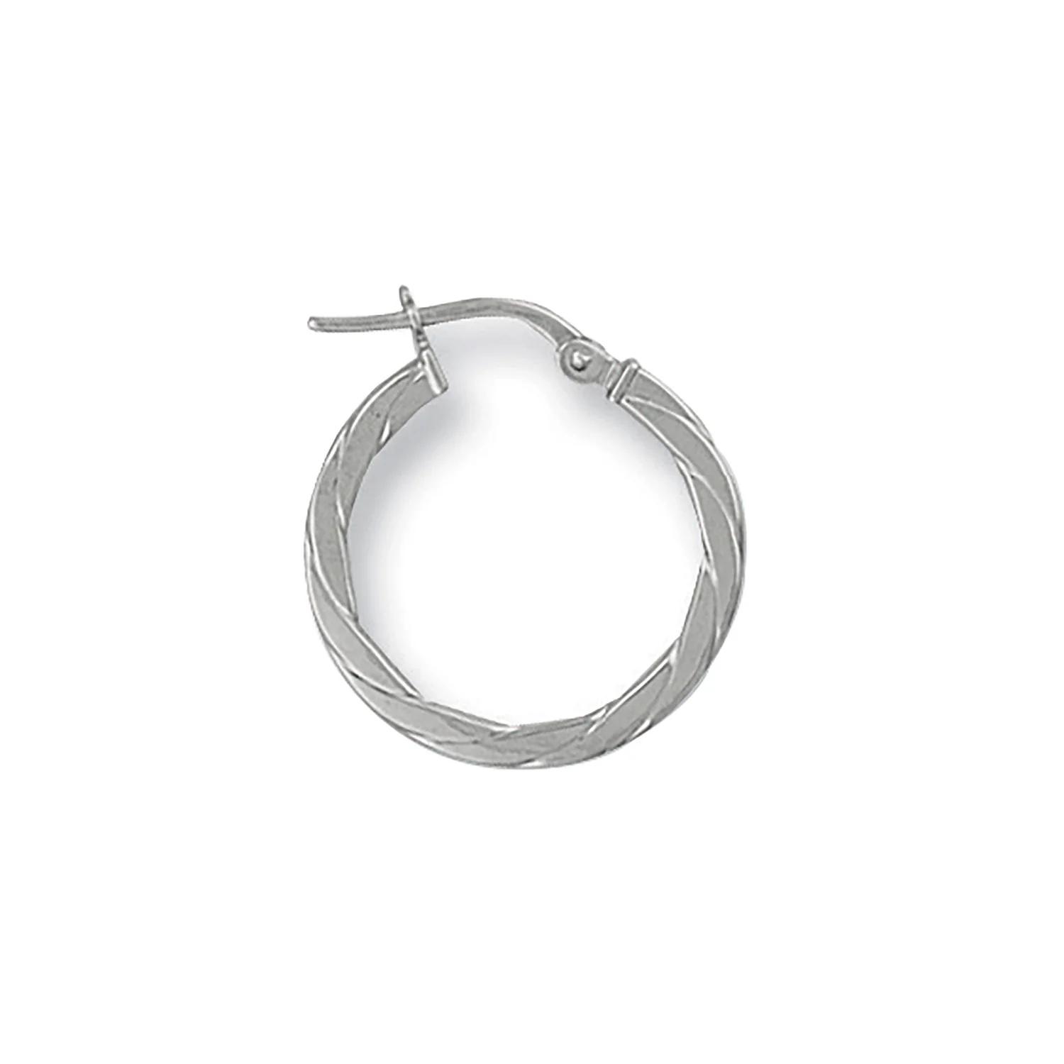 White Gold 20mm Twisted Hoop Earrings - 9ct Gold - Image 2
