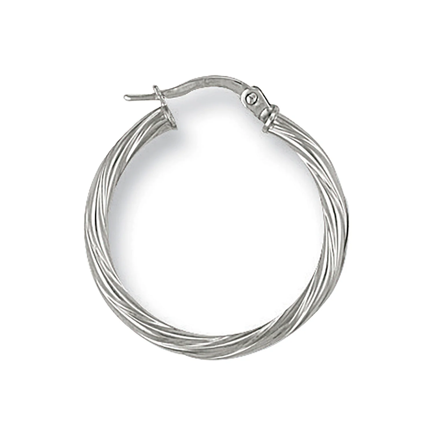 White Gold 23mm Twisted Hoop Earrings - 9ct Gold - Image 2