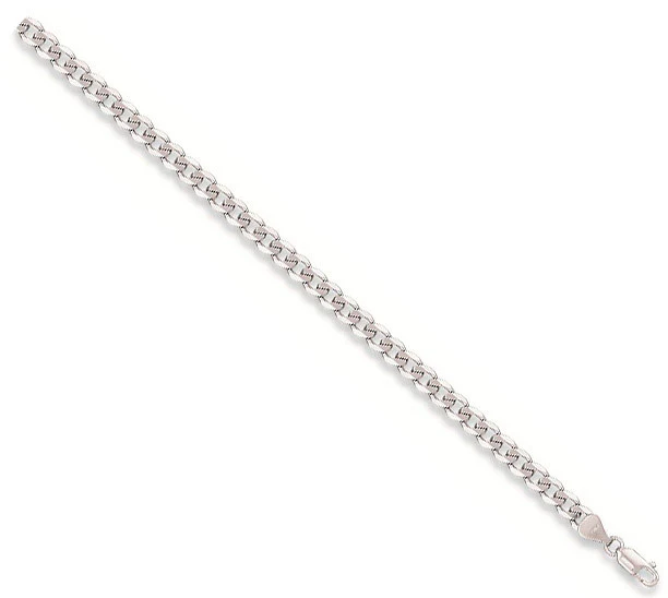 White Gold 3.7mm Curb Chain - 9ct Gold - Image 2