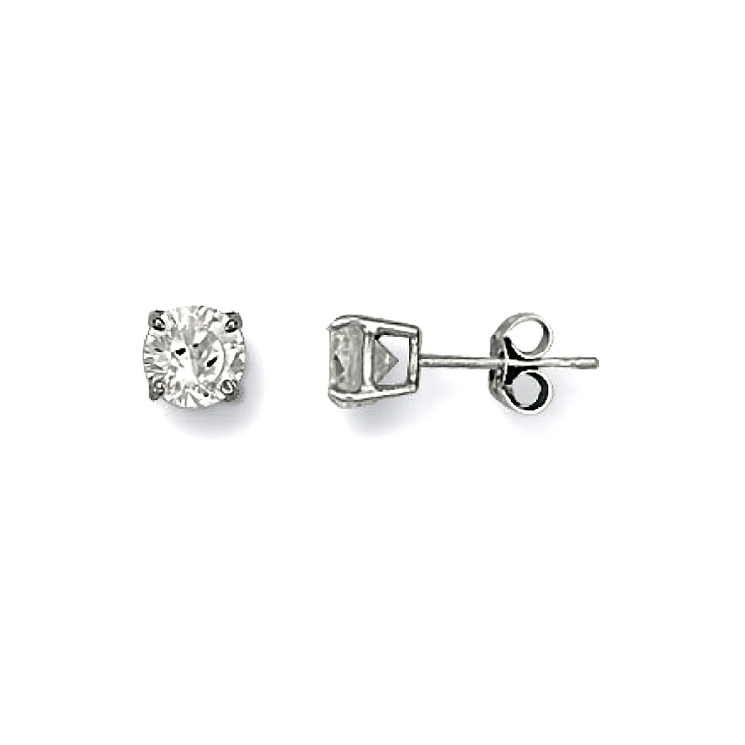 White Gold 5mm Claw Set Cubic Zirconia Studs - 9ct Gold