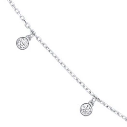 White Gold Dangling Cubic Zirconias Diamond by the Yard 17"Necklace/07" Bracelet - 9ct Gold - Image 2