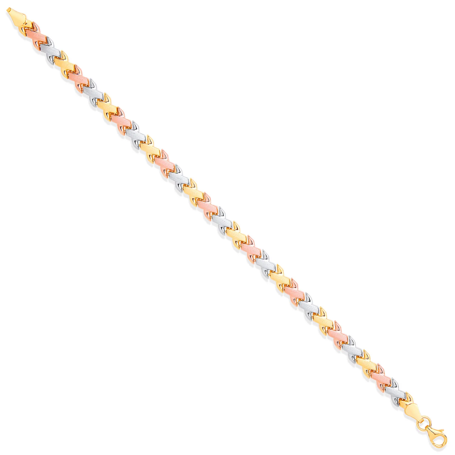 White, R & Yellow Gold Kisses Ladies Bracelet - 9ct Gold - Image 2