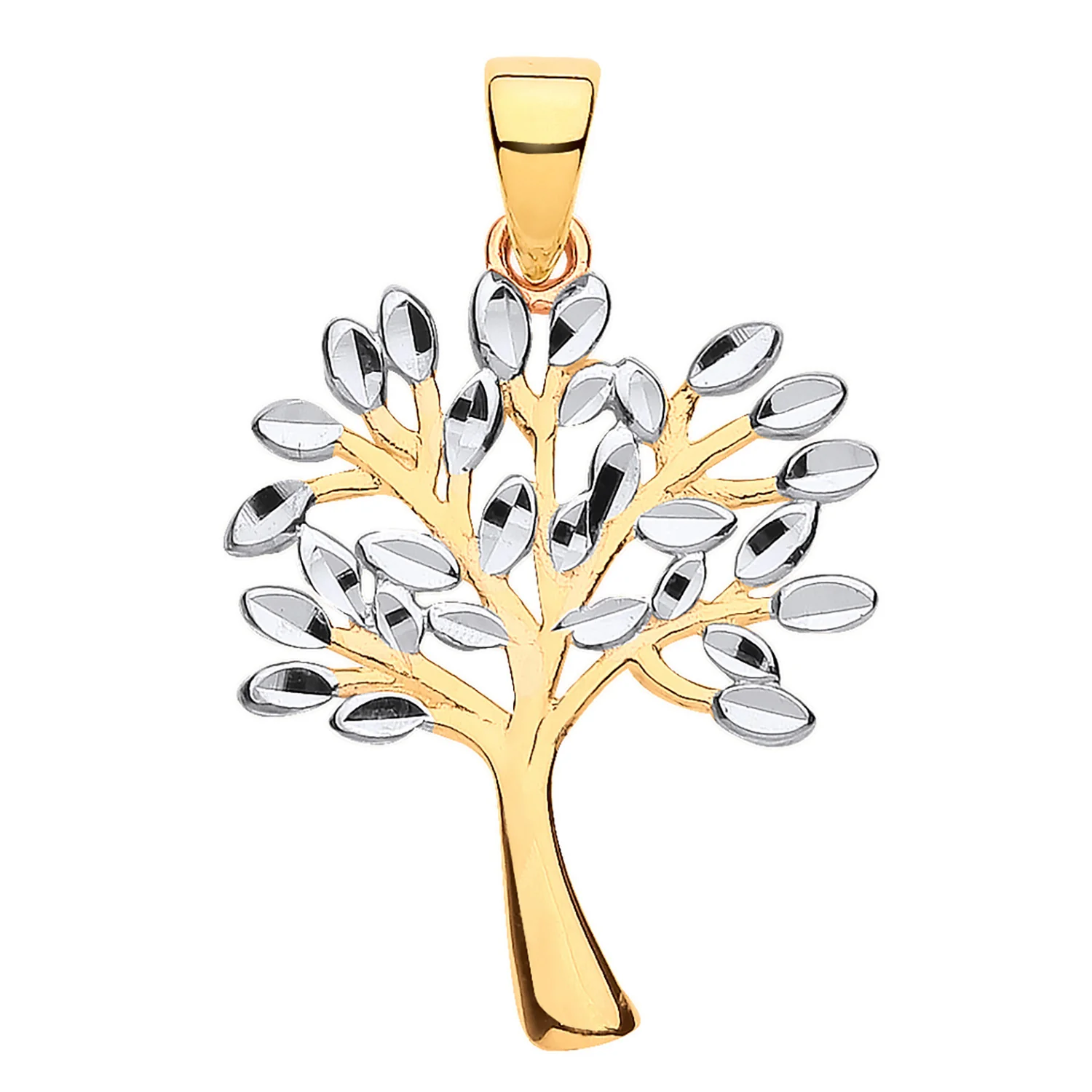 White/Yellow Gold Tree of Life Pendant - 9ct Gold - Image 2