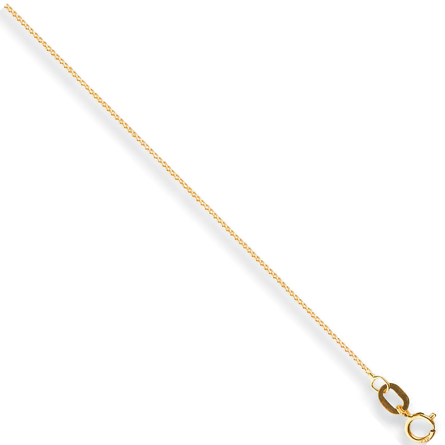 Yellow Gold 0.8mm Traditional Classic Curb Chain - 9ct Gold - Image 2