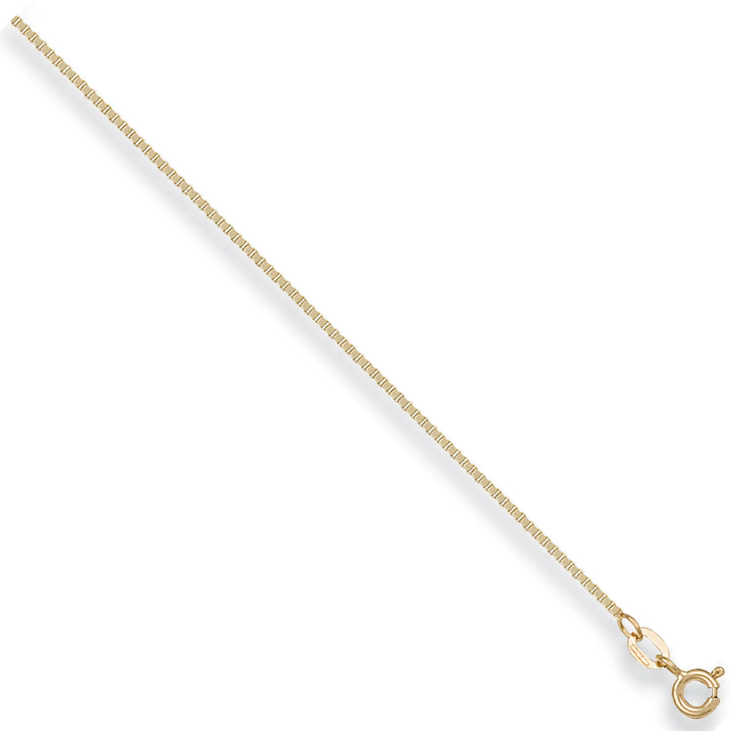 Yellow Gold 0.9mm Box Chain - 9ct Gold - Image 2