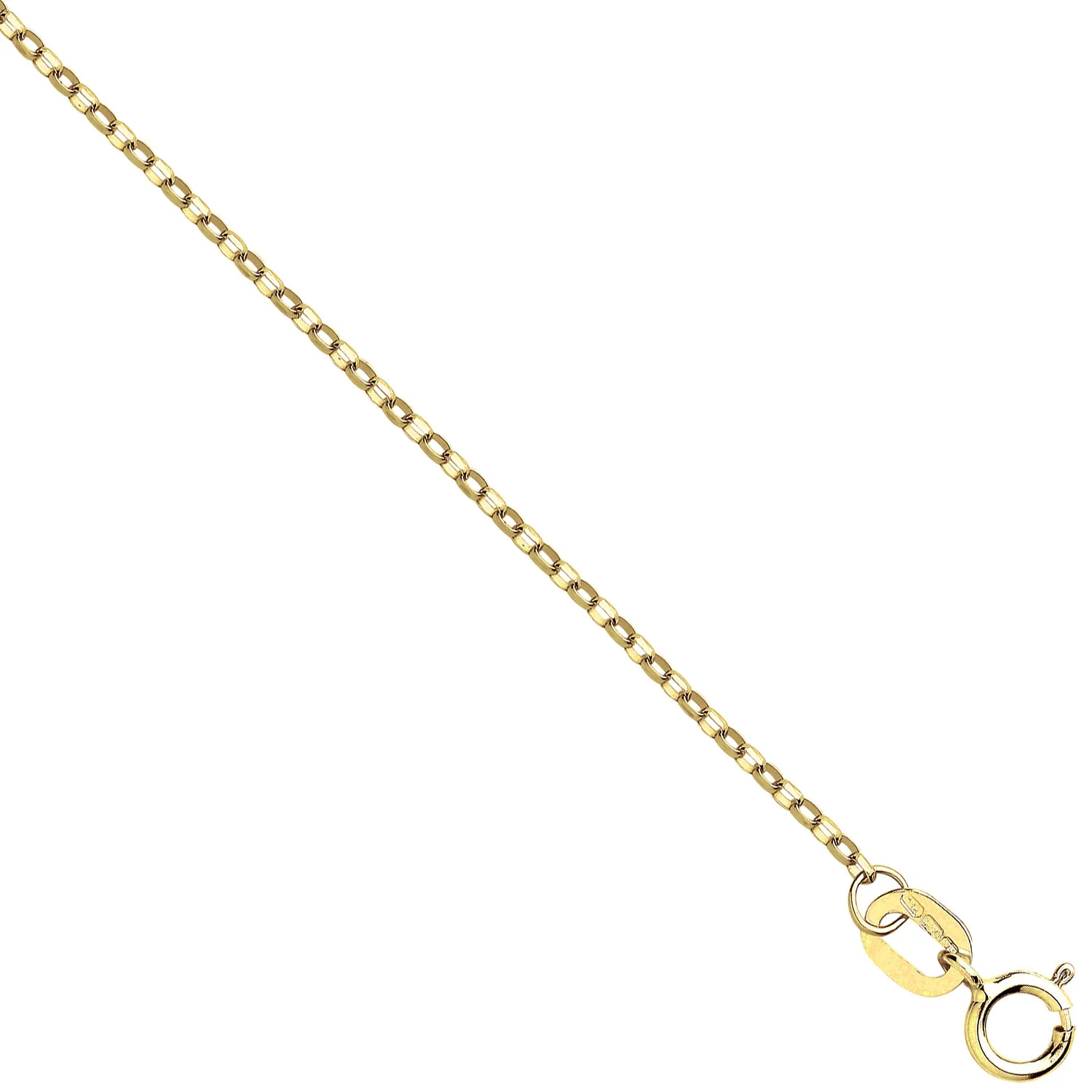 Yellow Gold 0.9mm Diamond Cut Trace Chain - 9ct Gold - Image 2